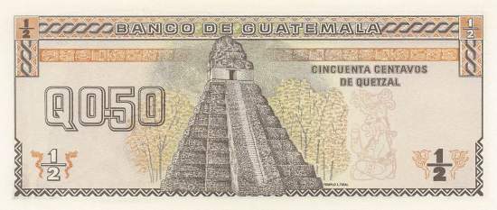 0,50 Quetzal p72a Guatemala 1989